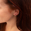 The Nicole Earrings | Lab Diamond Marquise & Round Huggie Hoops 9k Gold