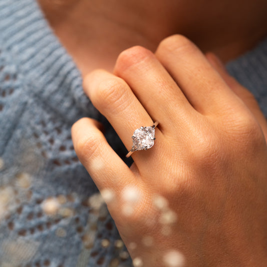 The Millie Ring | Lab Diamond Oval & Half Moon Cut Engagement Trilogy