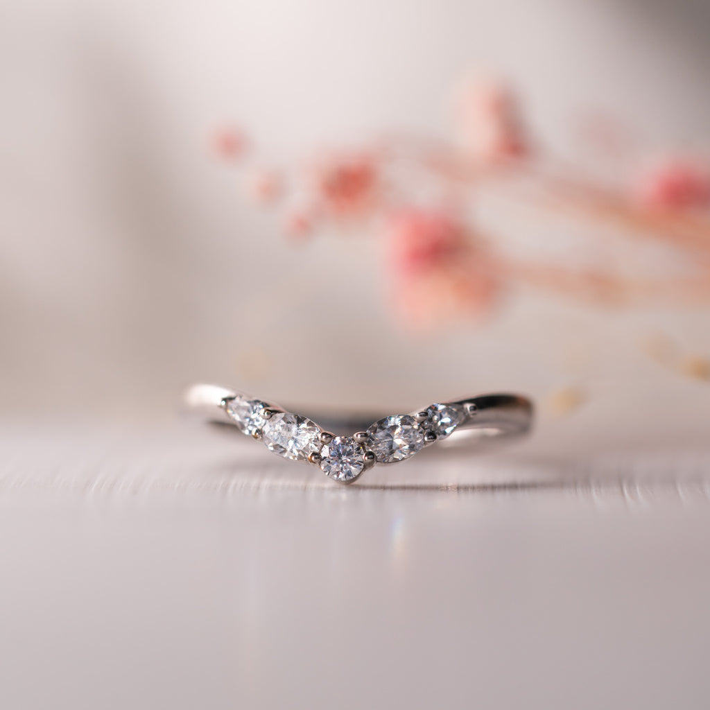 The Nell Ring | Lab Diamond Shaped Dipped Band