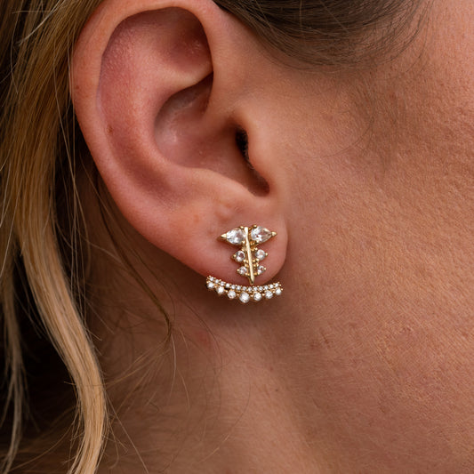 The Odessa Earrings | Lab Diamond Ear Jackets 9k Yellow Gold