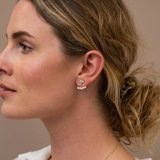 The Odessa Earrings | Lab Diamond Ear Jackets 9k Yellow Gold