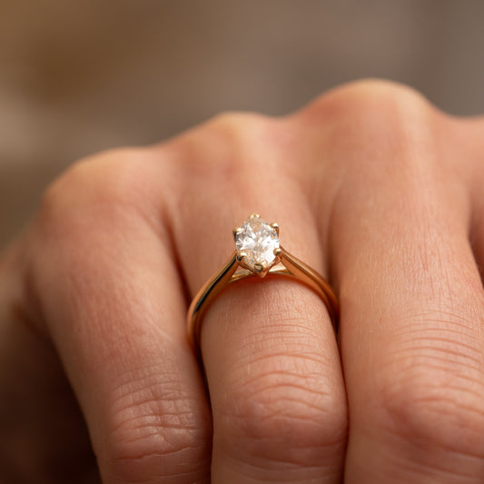 The Poppy Ring | 1ct VVS Marquise Lab Diamond Classic Engagement Solitaire