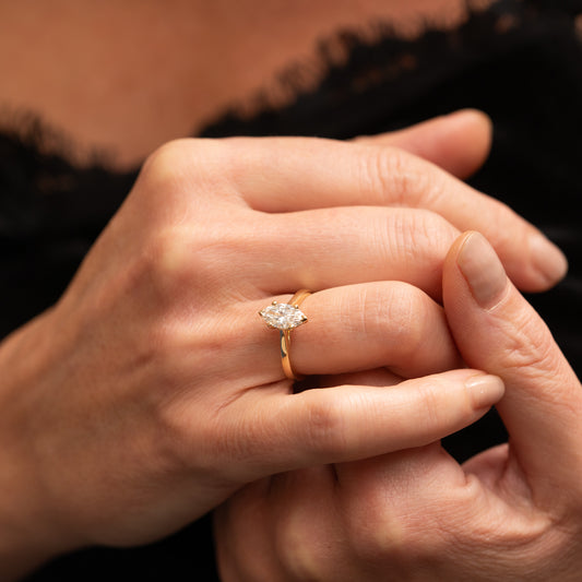 The Poppy Ring | 1ct VVS Marquise Lab Diamond Classic Engagement Solitaire