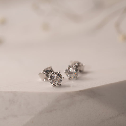 The Rexana Earrings | 1.50ct D VVS2 Lab Diamond 18k White Gold Solitaire