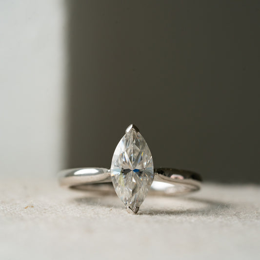 The Rosemont Ring | 1.02ct E VVS1 Marquise Engagement Solitaire 950 Platinum