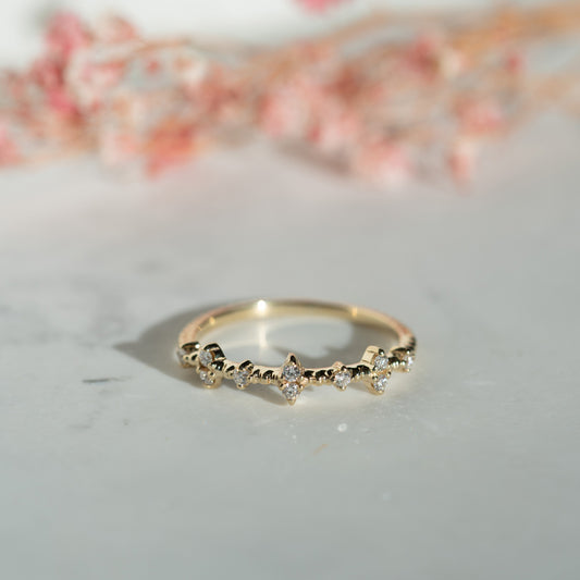 The Rosenwyn Ring | VS1 D-E Lab Diamonds. 100% Recycled 9k Gold Stacking