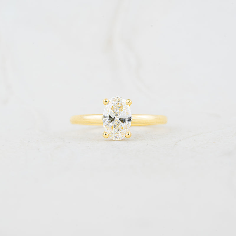 The Sira | Oval Cut Diamond with Hidden Halo Lab Diamond Solitaire Engagement Ring