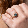 The Sophia Ring | 1.98ct Paraiba Tourmaline & Lab Diamond Trilogy 18k Yellow Gold