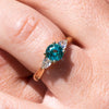 The Sophia Ring | 1.98ct Paraiba Tourmaline & Lab Diamond Trilogy 18k Yellow Gold