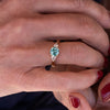 The Sophia Ring | 1.98ct Paraiba Tourmaline & Lab Diamond Trilogy 18k Yellow Gold