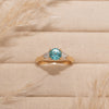 The Sophia Ring | 1.98ct Paraiba Tourmaline & Lab Diamond Trilogy 18k Yellow Gold