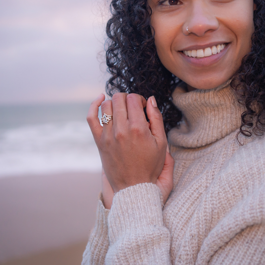 The Steren Ring | VS1 D-E Lab Diamonds. 100% Recycled 9k Gold Tiara Stacking