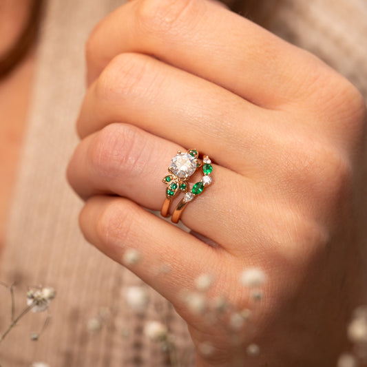 The Nell Ring | Lab Diamond Shaped Dipped Band