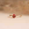 The Victoria Ring | 0.84ct Chatham® Oval Padparadscha Sapphire & Lab Diamond