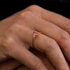 The Victoria Ring | 0.84ct Chatham® Oval Padparadscha Sapphire & Lab Diamond