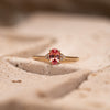 The Victoria Ring | 0.84ct Chatham® Oval Padparadscha Sapphire & Lab Diamond