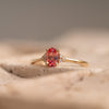 The Victoria Ring | 0.84ct Chatham® Oval Padparadscha Sapphire & Lab Diamond
