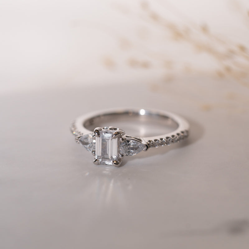 The Ysabel | Lab Diamond Emerald & Pear Cut Engagement Trilogy