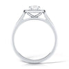 The Ava Ring | 0.83ct D-E VVS1 Shoulder Set Halo 950 Platinum
