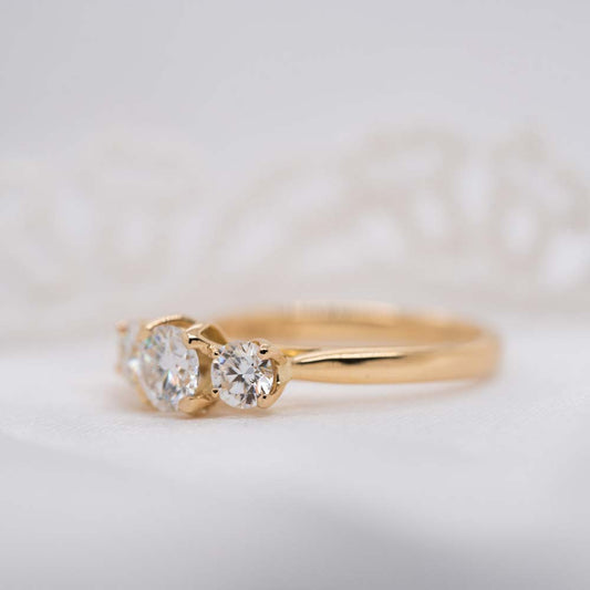 The Felicia Ring | 1.84ct D VS2 Lab Diamond Graduated Trilogy Fairtrade Gold