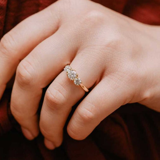 The Felicia Ring | 1.84ct D VS2 Lab Diamond Graduated Trilogy Fairtrade Gold