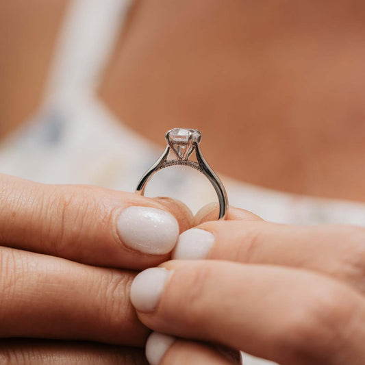 The Flor Ring | Round Lab Diamond Engagement Hidden Halo Solitaire