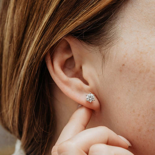 The Rexana Earrings | 1.50ct D VVS2 Lab Diamond 18k White Gold Solitaire