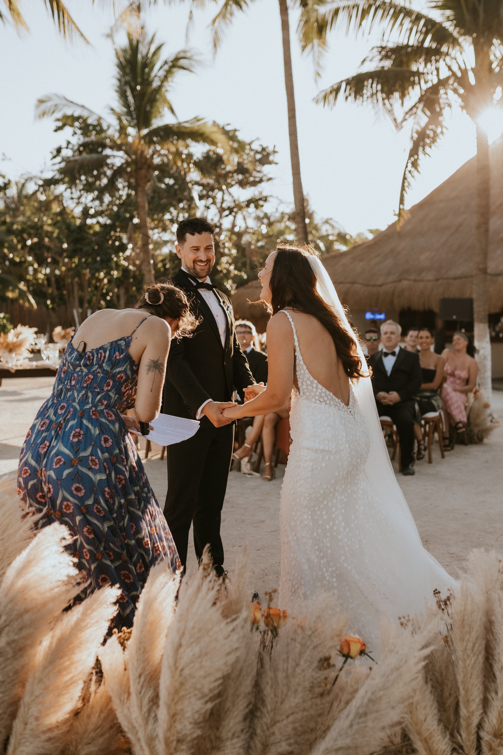 Couple exchanging vows at a personalised celebrant-led wedding ceremony