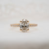 The Aesa Ring | Lab Diamond Oval Thin Band Shoulder Set Engagement