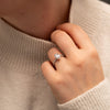 The Aesa Ring | Lab Diamond Oval Thin Band Shoulder Set Engagement