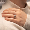 The Aesa Ring | Lab Diamond Oval Thin Band Shoulder Set Engagement