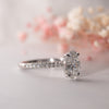 The Aesa Ring | Lab Diamond Oval Thin Band Shoulder Set Engagement