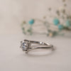 Low set six claw setting engagement ring with round brilliant lab grown diamond