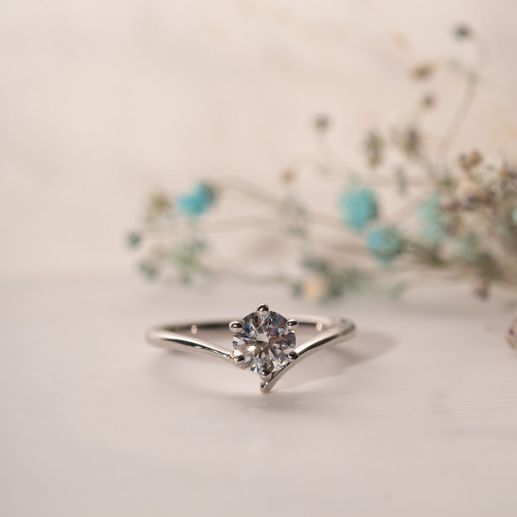 The Akilina Ring by Ethica Diamonds with round lab grown diamond centre stone