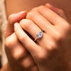 The Alana Ring | Lab Diamond Emerald & Half Moon Cut Engagement Trilogy