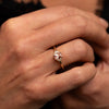 The Alana Ring | 1.30ct Chatham® Radiant Cut Lab Diamond & Champagne Sapphire Trilogy