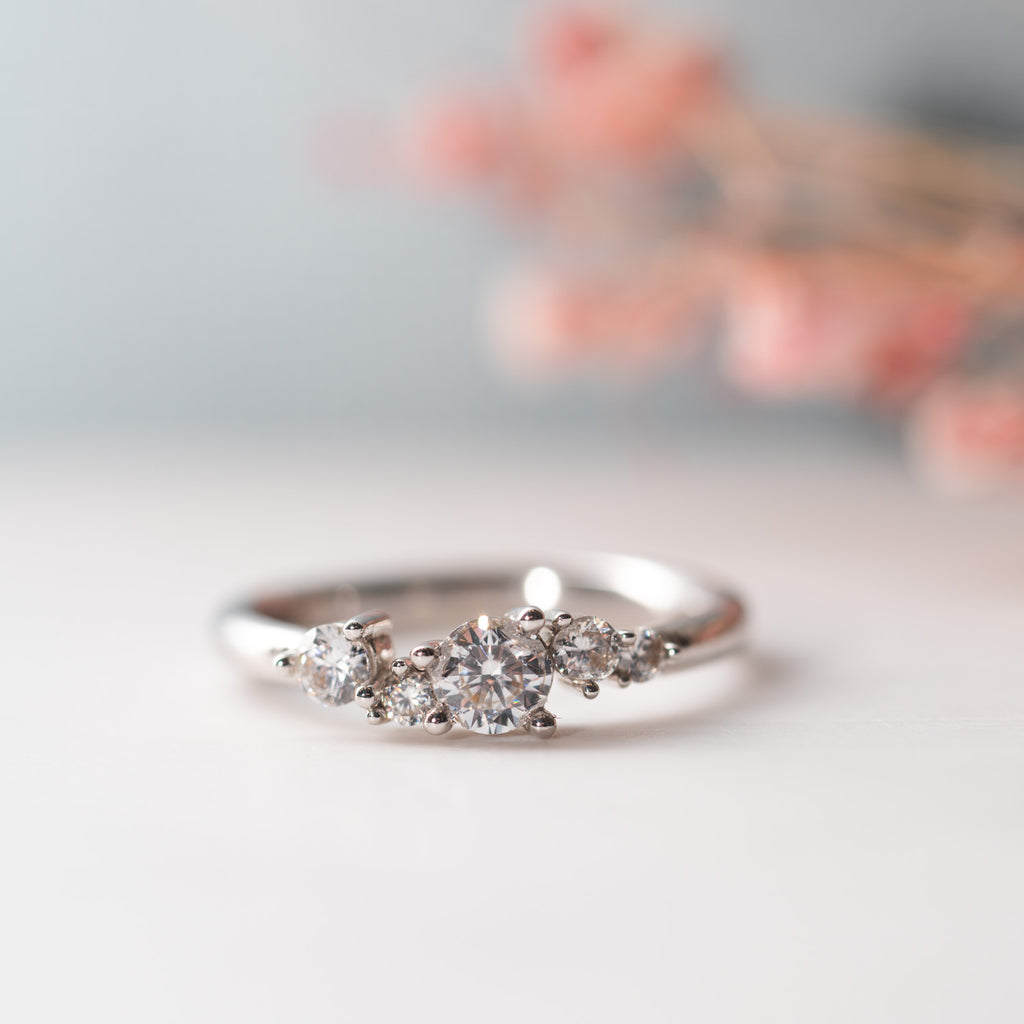 The Amara Ring | Lab Diamond Graduated Wave Cluster Ring