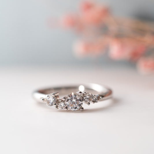 The Amara Ring | Lab Diamond Graduated Wave Cluster Ring