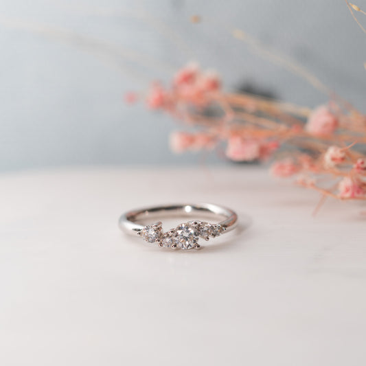 The Amara Ring | Lab Diamond Graduated Wave Cluster Ring