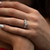 The Jessica Ring | E VS1 2.00ct Three Stone Oval & Round Lab Diamond Trilogy