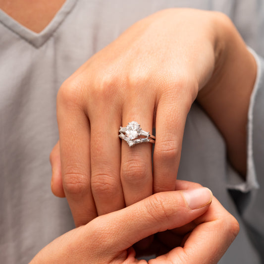 The Lainey Ring | Lab Diamond Chevron Stacking Band