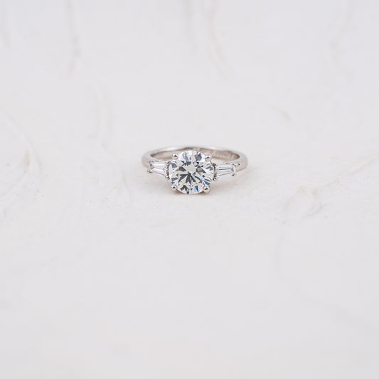 The Aurora | Oval & Tapered Baguette Cut Lab Diamond Trilogy Engagement Ring