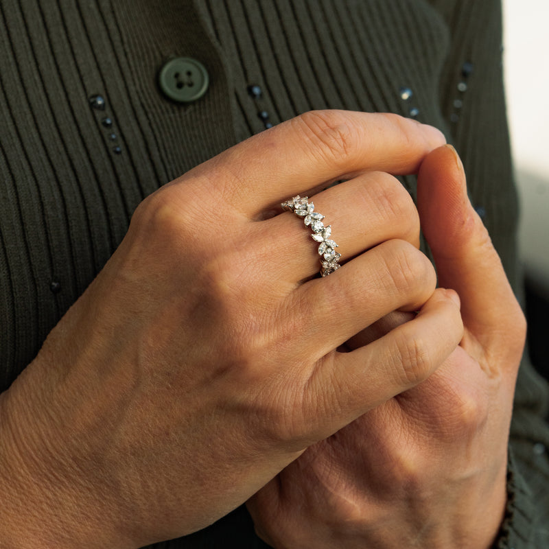 The Avril | Marquise & Round Cut Lab Diamond Nature Inspired Engagement Ring