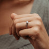 The Azahara Ring | Round Lab Diamond Accented Leaf Vine Engagement
