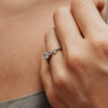 The Azahara Ring | Round Lab Diamond Accented Leaf Vine Engagement