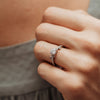 The Azahara Ring | Round Lab Diamond Accented Leaf Vine Engagement