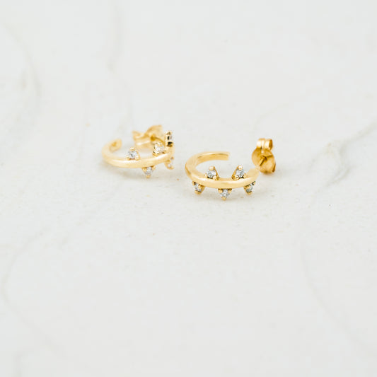 The Bryher Earrings | VS1 D-E Lab Diamonds. 100% Recycled 9k Gold Huggies