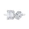 The Oriana Ring | Oval & Emerald Cut Lab Diamond Toi Et Moi Engagement
