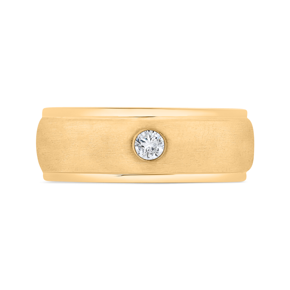 The Logan Ring | Round Brilliant Lab Diamond Wide Textured Solitaire Band