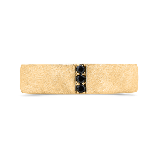 The Andreas Ring | Black Lab Diamond Round Brilliant Textured Band